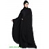 Front-open embroidered Kaftan abaya- Black